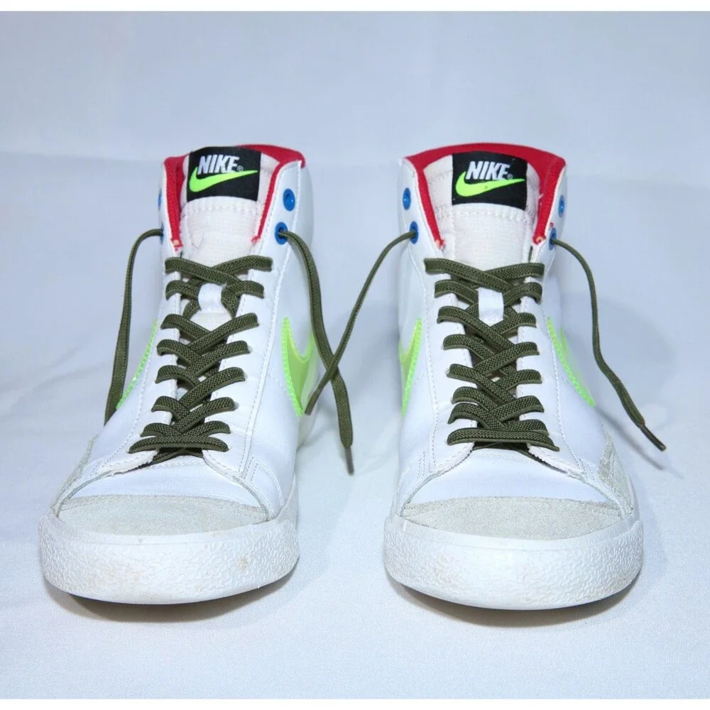 Nike Blazer Mid 77 GS White Volt Royal DV2234-100 Sz 7Y Womens 8.5